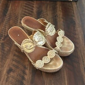 Jack Rogers Leigh Wedges in GOLD